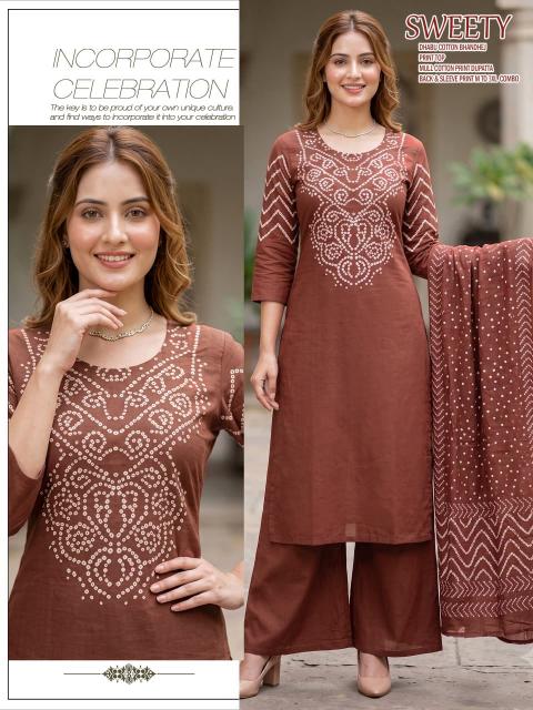 Desi kudi 3pcs print cotton kurti wholesale surat